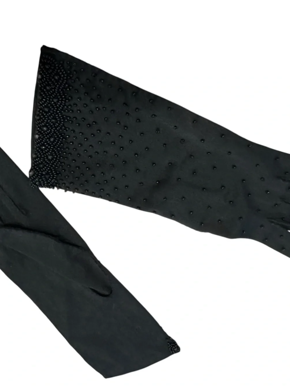 I gave Black Beaded Evening Gloves Sz S